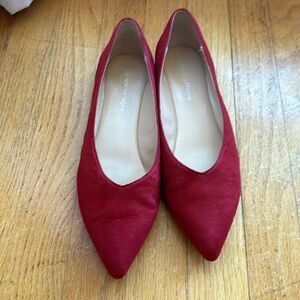 Adrienne Vittadini dark pink suede flat size 8